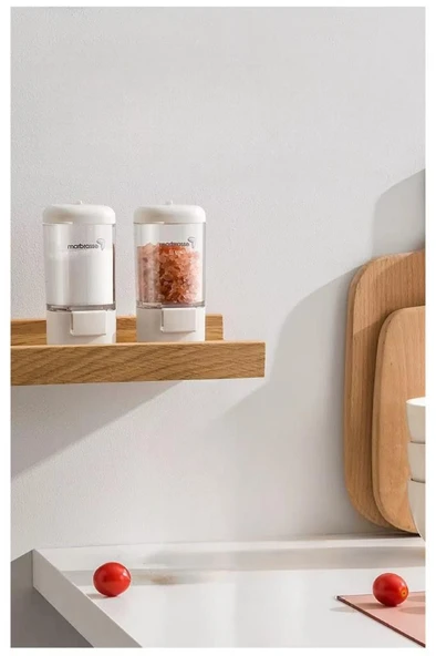 2li Tuşlu Basmalı Baharatlık Tuzluk Seti Gramaj Ayarlı Şekerlik Tuz Biber Baharat Saklama Kabı 140ml - Resim 2