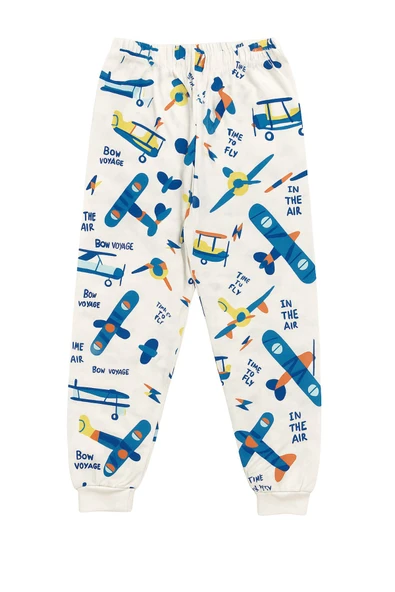 Time To FLY Beyaz Desenli Çocuk Pijama Takımı - Resim 4