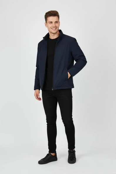 Erkek Hakim Yaka İçi Polarlı Spor Mont 99546 BGL-ST04879 - Resim 6