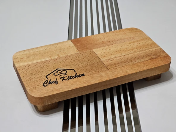 22x11 Cm Dikdörtgen Ahşap Yağdanlık Altlığı, Baharat, Sunum Standı, Çok Amaçlı Mutfak Tabağı - 3