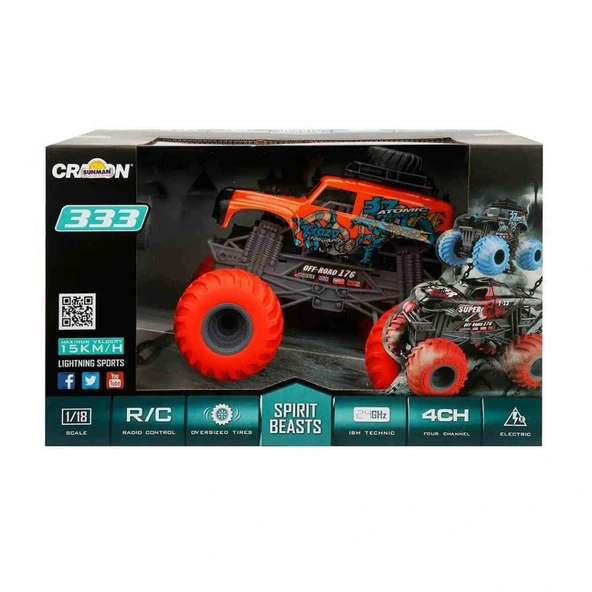1:18 Spirit Beasts Jeep USB Şarjlı Uzaktan Kumandalı Araba 25 cm - Resim 4