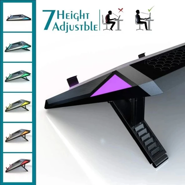 IETS GT300 Çift Üflemeli Laptop Soğutucusu - 35.5-43 cm - 5