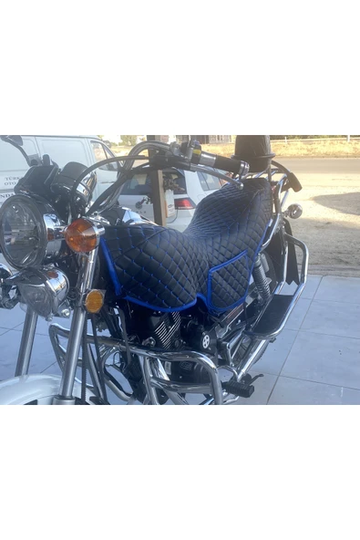 ncotodizayn Arora Jaguar 200 uyumlu Motosiklet Kılıfı Mavi Dikişli Kapitone - Resim 4