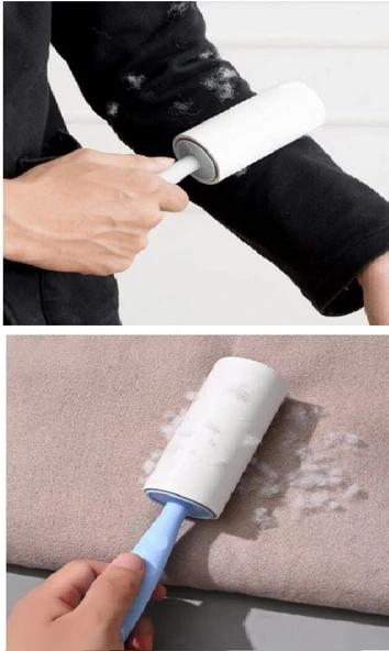 4 Yedekli Tüy Toplama Rulosu 240 Yaprak Evcil Hayvan Elbise Yatak Tüy Saç Toplayıcı - Resim 2