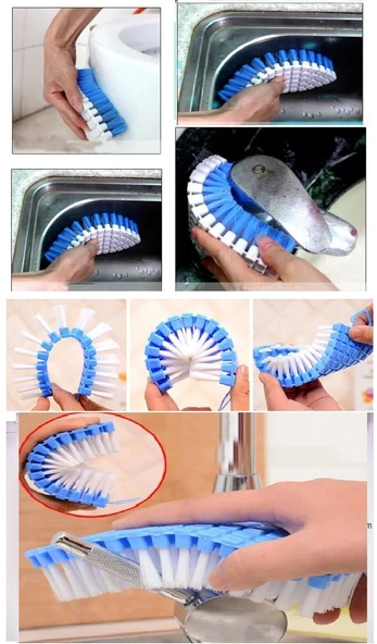 Bükülebilir  Esnek Kenar Köşe Lavabo Temizleme Fırçası Banyo Mutfak Fırçası ürün görseli