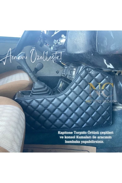 ncotodizayn Siyah Tofaş Uyumlu Orta Konsol Yan Kaplama Kumaşı Kapitone Doğan/ Şahin / Kartal ürün görseli 1