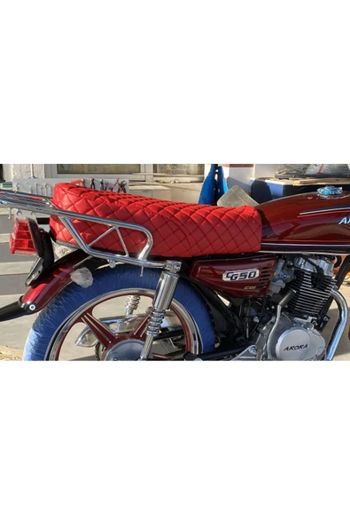ncotodizayn Kırmızı Cg Uyumlu Motosiklet Koltuk Kılıfı Kuba Asya Falcon Kanuni Breton