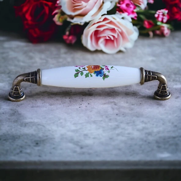 Mobilya Mutfak Çekmece Dolap Kapak Dolabı Kulbu Kulpu Kulpları Beyaz 128 Mm-12.8 Cm Porselen - Resim 2