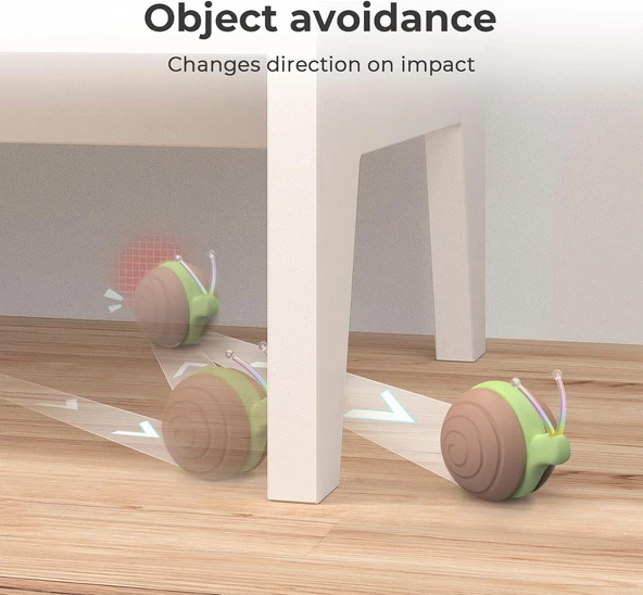 Cheerble Akıllı Kedi Oyuncağı - Şarjlı Salyangoz, Kahverengi, 7x5x5.8 cm - 4