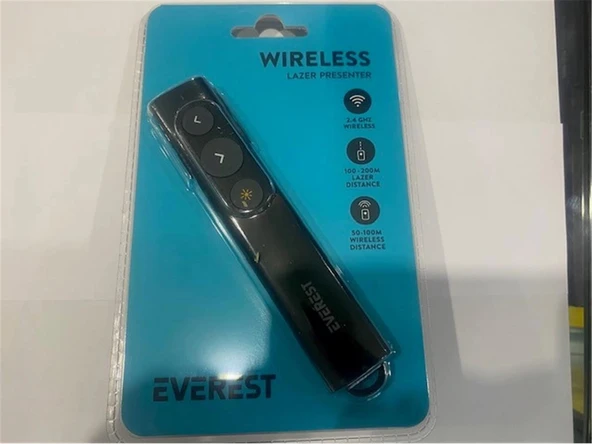 Everest TBA-11 2.4Ghz Kablosuz Type C Profesyonel Sunum Cihazı (100-200mt Lazer)(50-100mt Wıreless ) ürün görseli