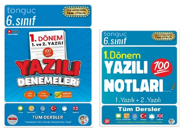 Tonguç 6. Sınıf Yazılı Notları + Yazılı Denemeleri 1. Dönem 1 ve 2. Yazılı (2 Kitap) ürün görseli