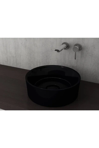 Vessel Yuvarlak Çanak Lavabo 38 cm P. Siyah 1174-005-0125