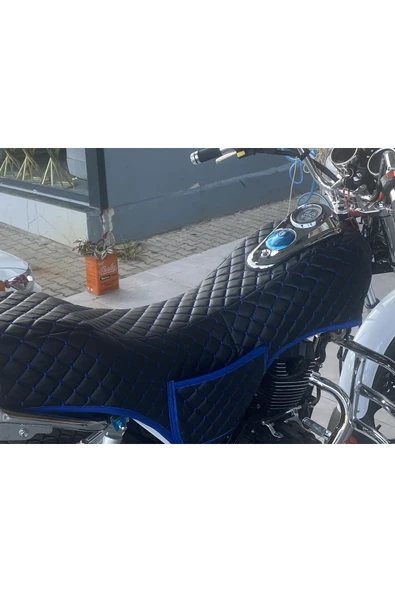 ncotodizayn Arora Jaguar 200 uyumlu Motosiklet Kılıfı Mavi Dikişli Kapitone - Resim 7