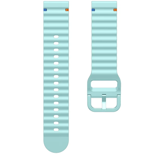 Redmi watch 5 Lite 5 Active İle Uyumlu Dalga Desenli Tokalı Yumusaş Soft Silikon Kordon  Turkuaz - Resim 6