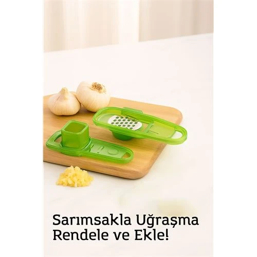 Hazneli Sarımsak Rendeleyici – 14 x 4,5 cm | Pratik ve Hijyenik Mutfak Yardımcısı ürün görseli