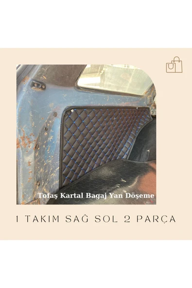 ncotodizayn TOFAŞ KARTAL BAGAJ YAN DÖŞEMELERİ 8mm süngerli MAVİ DİKİŞ KAPİTONE - Resim 6