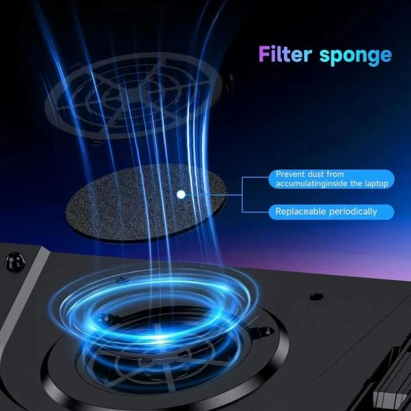 IETS GT300 Çift Üflemeli Laptop Soğutucusu - 35.5-43 cm - 5