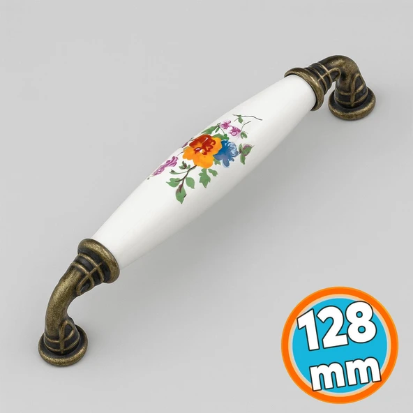 Mobilya Mutfak Çekmece Dolap Kapak Dolabı Kulbu Kulpu Kulpları Beyaz 128 Mm-12.8 Cm Porselen ürün görseli