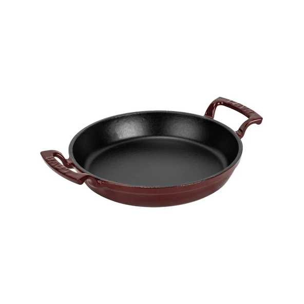 Lava Döküm Yuvarlak Sahan Döküm Demir Yekpare Çift Kulplu Çap(Ø)20cm.-Bordo - Resim 2