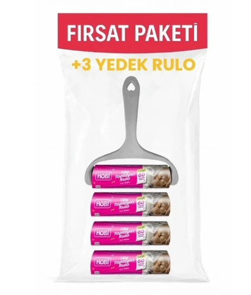 Hobi Tüy Toplama Rulosu Large Boy - 16 cm Geniş Başlık, 60 Yaprak + 3 Yedek
