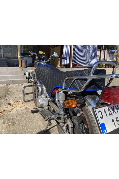 ncotodizayn Mavi Kapitone Motosiklet Kılıfı Kanuni Falcon Kuba Asya Cg Modelleri Uyumlu - 3