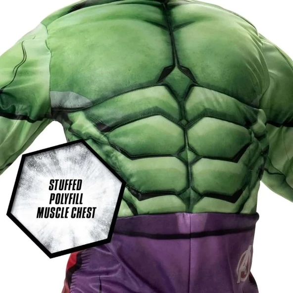 Jazwares Marvel Erkek Çocuklar İçin Deluxe Hulk Kostümü - 3