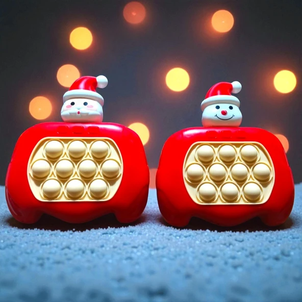 YÜKSEK KALİTE 2Lİ SET KARDAN ADAM POPİT NOEL BABA POPİT OYUNU SESLİ IŞIKLI POPİT YILBAŞI HEDİYELERİ - Resim 2
