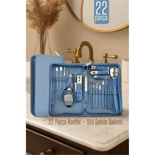 22 Parçalı Profesyonel Manikür Pedikür Seti – Bakım Çantası | Evde Profesyonel Tırnak Bakımı ürün görseli