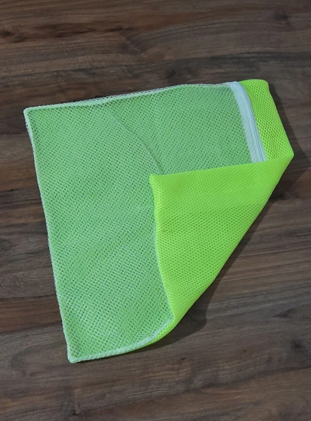 Sarı- Fermuarlı - Hassas Çamaşır Terlik  Ayakkabı Yıkama Filesi Büyük Boy - Resim 2