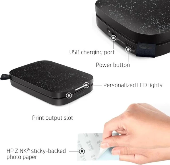 HP Sprocket Taşınabilir 2x3" Anında Fotoğraf Yazıcısı - 7
