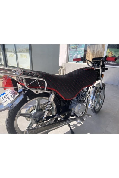 ncotodizayn Cg Motosiklet Kılıfı Kırmızı Kapitone Kuba Asya Falcon - Resim 2