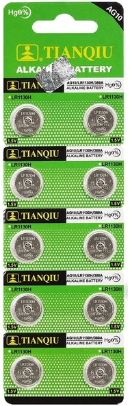 Buton Pil - Saat Lazer Hesap Makinesi Pili 10lu Paket  AG10  - LR1130H - 389A -1.55V (5284) ürün görseli