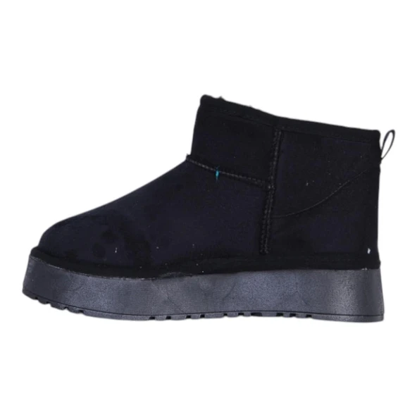 Skuaıter Garf Siyah Kız Çocuk İçi Kürklü Düz Bot - Resim 3