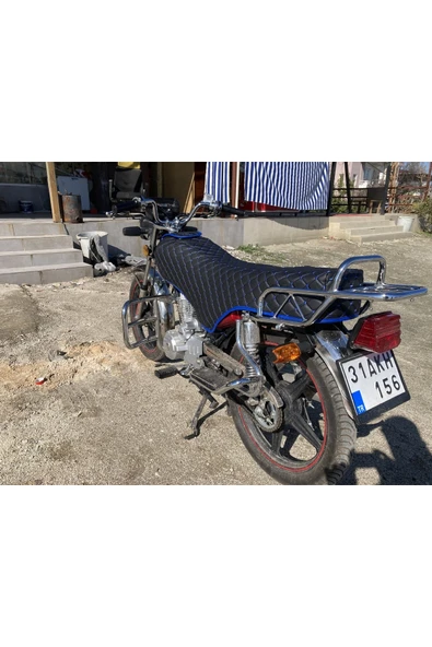 ncotodizayn Mavi Kapitone Motosiklet Kılıfı Kanuni Falcon Kuba Asya Cg Modelleri Uyumlu