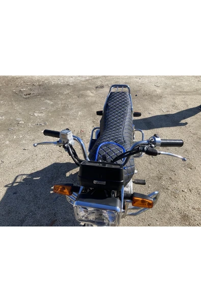 ncotodizayn Mavi Kapitone Motosiklet Kılıfı Kanuni Falcon Kuba Asya Cg Modelleri Uyumlu - 2