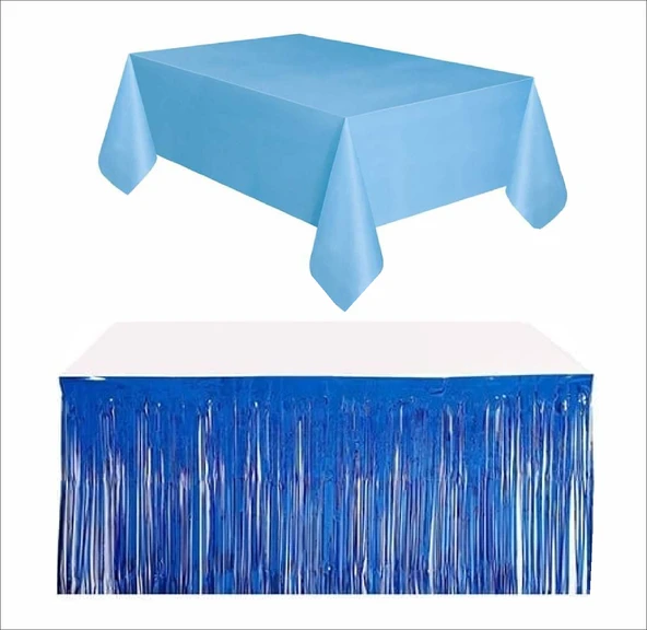 Mavi Masa Örtüsü, Lacivert Masa Eteği ürün görseli 1