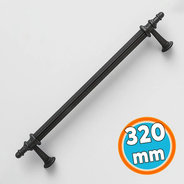 Çekmece Dolap Kulpu Modern Tasarım Şık Mobilya Aksesuarı Çizgili Mat Siyah 320 mm Metal ürün görseli