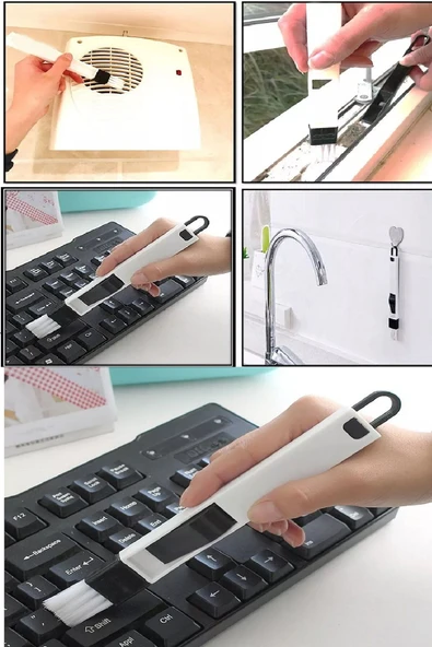 Mini Kürekli Fırça Bilgisayar Klavye Pencere Oluğu Dar Bölge Köşe Bucak Toz Fırçası - Resim 2