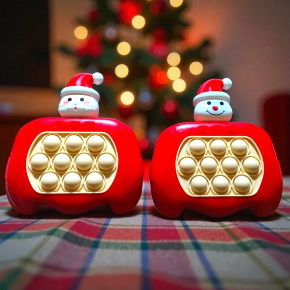 YÜKSEK KALİTE 2Lİ SET KARDAN ADAM POPİT NOEL BABA POPİT OYUNU SESLİ IŞIKLI POPİT YILBAŞI HEDİYELERİ - Resim 7