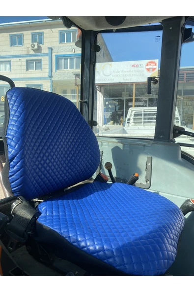 ncotodizayn NEW HOLLAND TT55 MAVİ KAPİTONE KOLTUK KILIFI MAVİ BONCUK - Resim 5