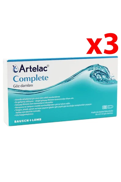 Bausch & Lomb Bausch&lomb Artelac Complete Göz Damlası %0.24 0.5ml | 30 Flakon 3 Adet