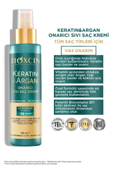 Bioxin Bioxcin Keratin Argan Onarıcı Sıvı Saç Kremi 150 Ml - 3