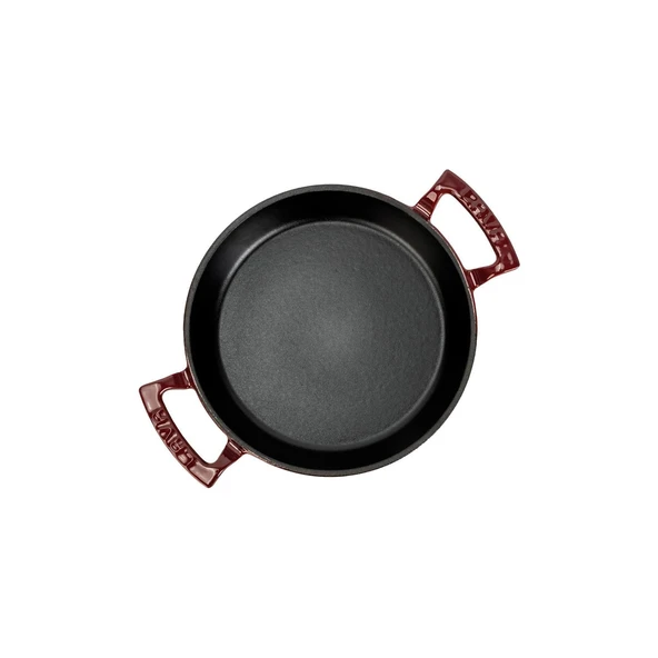 Lava Döküm Yuvarlak Sahan Döküm Demir Yekpare Çift Kulplu Çap(Ø)16cm.-Bordo - Resim 3