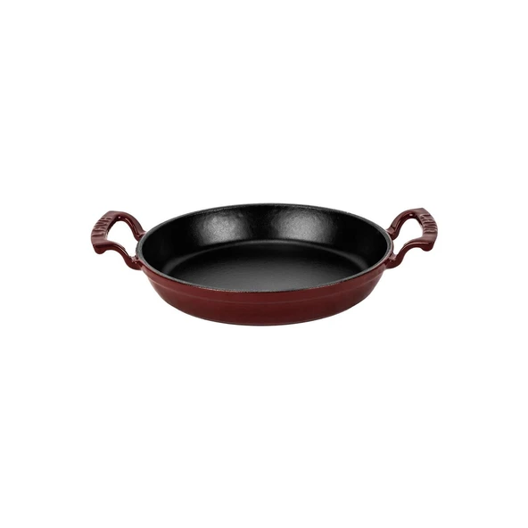 Lava Döküm Yuvarlak Sahan Döküm Demir Yekpare Çift Kulplu Çap(Ø)16cm.-Bordo ürün görseli