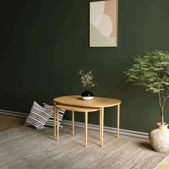 Hebblife Pera 2'li Orta Sehpa Meşe - 2