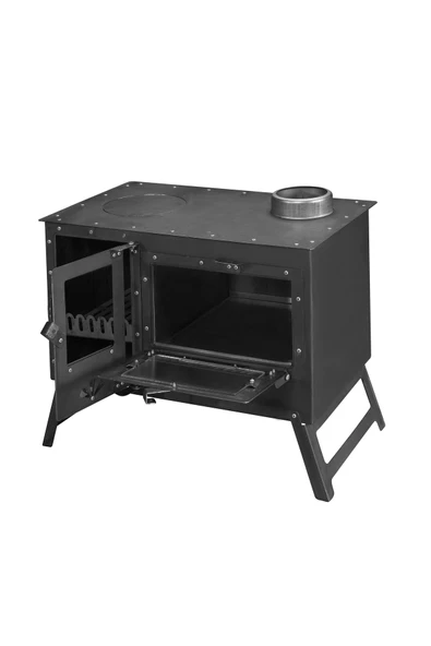 İKİZSOBA Kamp Kuzine Sobası - Yüksek Verimli Fırın, Taşınabilir, Islenmeyen Cam Teknolojisi 6 KW - Resim 2