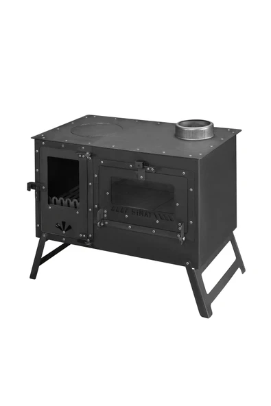 İKİZSOBA Kamp Kuzine Sobası - Yüksek Verimli Fırın, Taşınabilir, Islenmeyen Cam Teknolojisi 6 KW ürün görseli