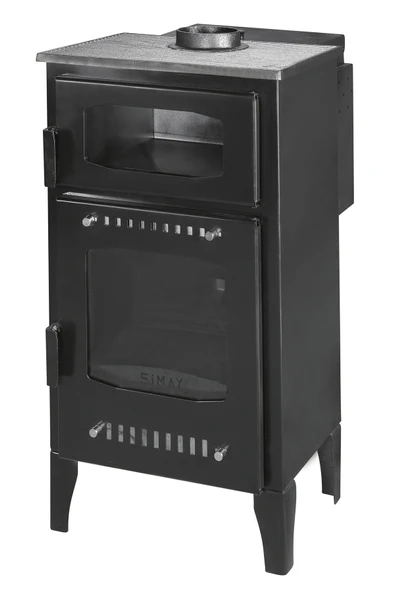 İKİZSOBA Geniş Camlı Odun ve Pelet Şömine Sobası - 8 kW, Fırınlı, Ayarlanabilir Isı Teknolojisi, Eko Model ürün görseli