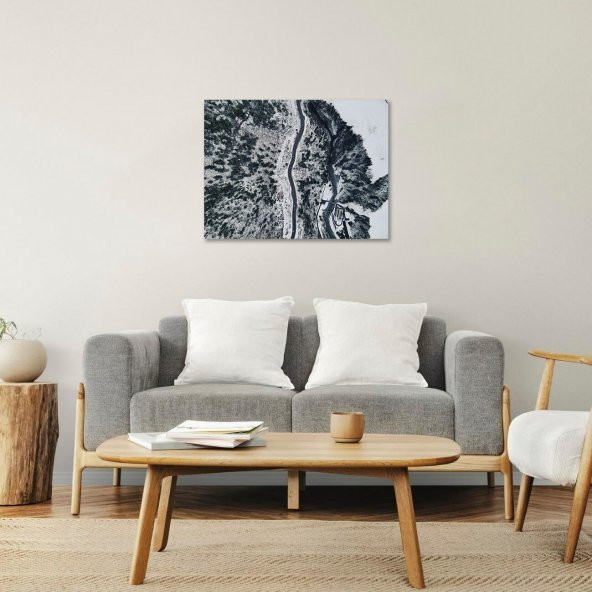 Kitap Şeyleri Mdf Kuşbakışı Kar Manzara Tablo 30cm X 40cm