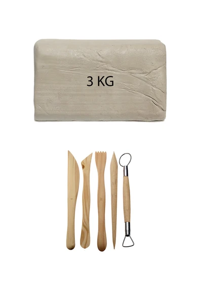 Beyaz Seramik Hamuru 3 Kg Ebeşuar Seti Kil Seti Seramik Çamuru Seti ürün görseli